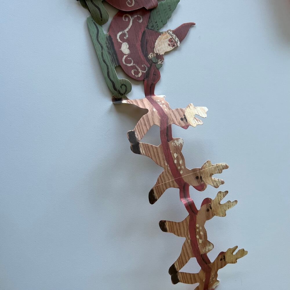 Santa and Sled Vintage Style Paper Garland